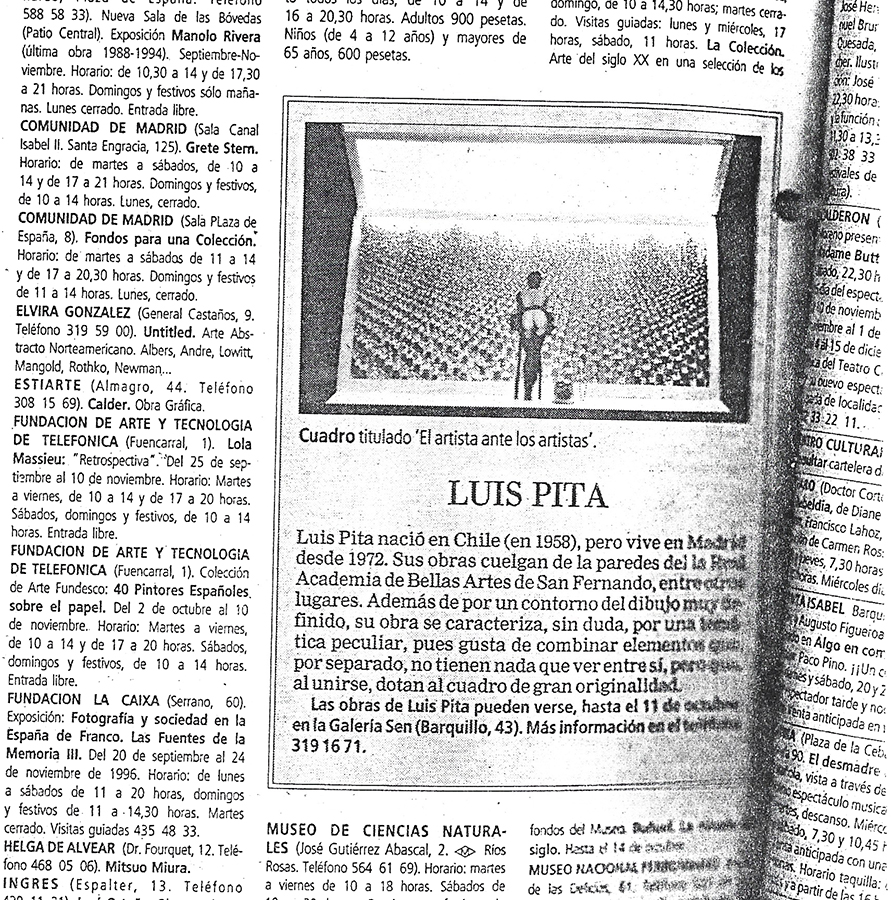 Reseña Expo Luis Pita Moreno en Galeria Sen | Diario16, 09/1996