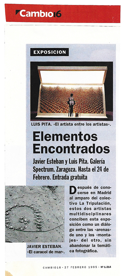 Reseña Expo colectiva Galería Spectrum (Zaragoza) Luis Pita Moreno / Javier Esteban | Cambio16, 27/02/1995